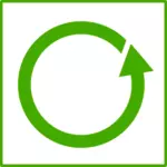 Vektor Klipart Eco zelené recyklovat ikonu s tenkou hranici