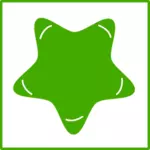 איור וקטורי של סמל כוכב לסביבה ירוקה עם גבול דק