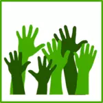 Eco hands vector icon