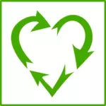 Icona di eco amore riciclaggio vettoriale
