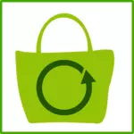 Øko grønne shopping vektor ikon