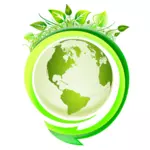 エコ地球アイコン ベクトル画像
