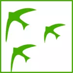Eco ptáci v letu vektorové ikony