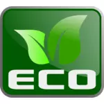 Image clipart vectoriel du symbole de l'éco verte carrée arrondie