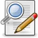 Vector clip art of search and write icon