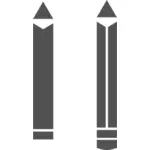 Vektorové grafiky dvě tužky piktogramu