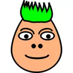 Vector illustration of green spiky haircut guy