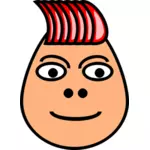 Image vectorielle de guy rouge coupe de cheveux hérissés