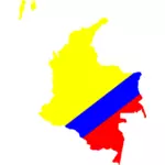 Kolumbian kartta kansallislipun väreissä