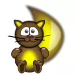 Gambar vektor maskot kucing lucu