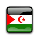 Glossy button with flag of Western Sahara