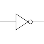 Immagine vettoriale del simbolo logico di inverter elettronica