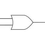 Vector tekening van 'of' elektronica logica symbool