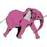 गुलाबी हाथी घूमना वेक्टर चित्रण
