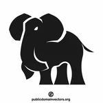 شعار صورة ظلية الفيل