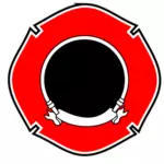 Lege ronde brandweerman embleem vector afbeelding