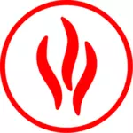 Flammable item logo color illustration