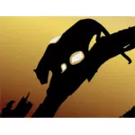 काले तेंदुआ के सिल्हूट वेक्टर चित्रण