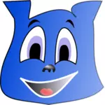 Vector drawing of blue square emoticon