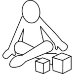 Child with cubes
