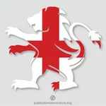 Lion héraldique de drapeau anglais