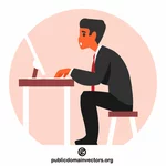 Entrepreneur working at PC