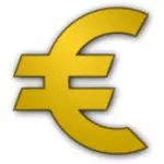 गोल्ड वेक्टर चित्रण में यूरो मुद्रा प्रतीक