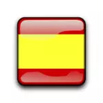 Bouton brillant vector avec drapeau espagnol