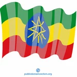 Waving flag of Ethiopia