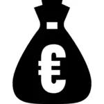 Евро деньги мешок вектор