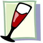Tilted red wine glass vector clip art