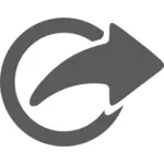 Immagine vettoriale di icona circolare uscita grigia