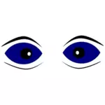 Gli occhi fissando blu vettoriale illustrazione