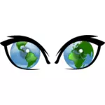 Occhi per l'illustrazione vettoriale di mondo