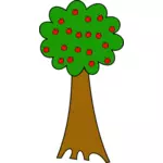 Desenho de árvore de desenhos animados de maçãs vetorial
