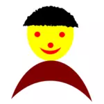 Simple drawing of a face with black hair