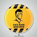 Tecken på ansiktsmask som krävs
