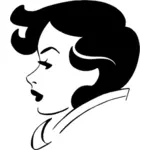 Femme avec des graphiques vectoriels profil maquillage
