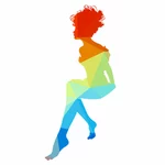 Color silhouette of a fairy girl