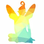 Color silhouette of a fairy