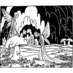 Fairy damer i landet av svamp