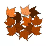Коричневые осенние листья векторной графикой