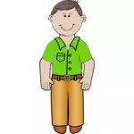 Vector illustration of daddy in green shirt