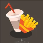 Fast-Food-Soda und Pommes frites