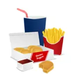 Fast food menu vectorafbeeldingen