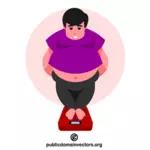 Worried obese man