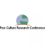 Linie Kunst Vektor Zeichnung des Free Culture Research Conference-Emblems
