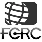 FCRC ग्लोब लोगो वेक्टर चित्रण श्वेत और श्याम में