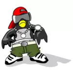 Imagen vectorial pingüino vestido