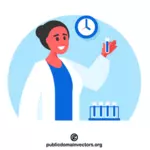 Female chemist with a test tube